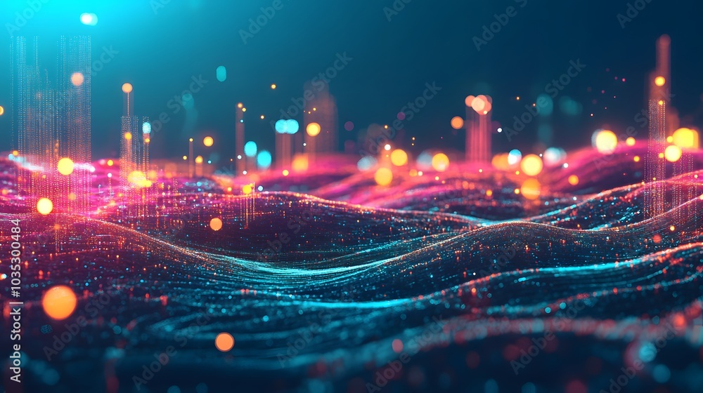 Poster internet network connection wireless communication technology.