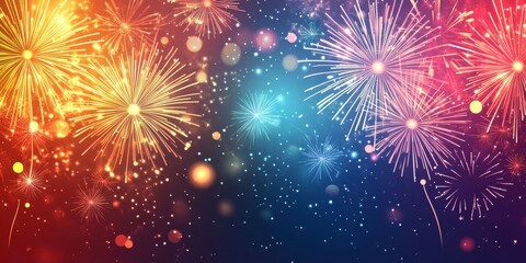 Fototapeta premium A colorful Happy New Year 2025 banner design, perfect for wishes, greetings, cards, brochures, covers, posters, or headers.