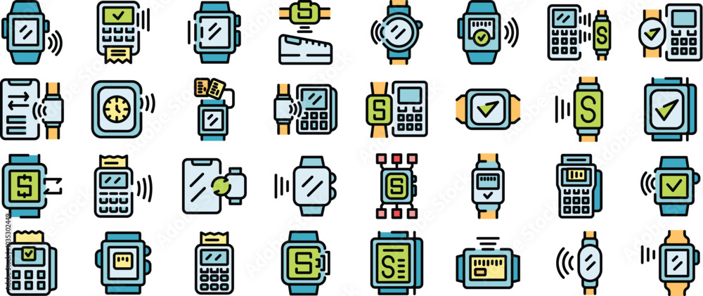 Poster nfc technology allowing shoppers to make secure and convenient payments using their smartwatches, si