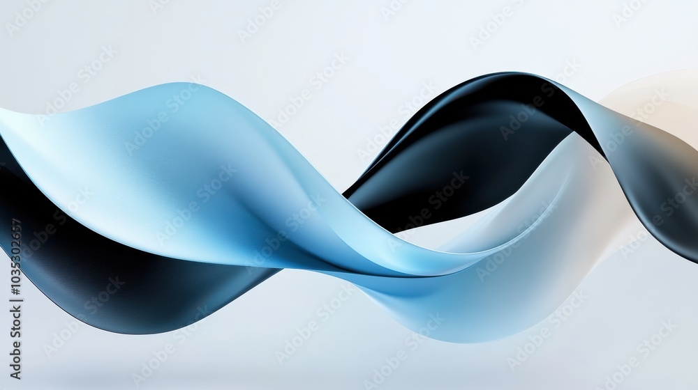 Aufkleber abstract curved waves with soft color gradients