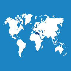 Obraz premium world map on blue background