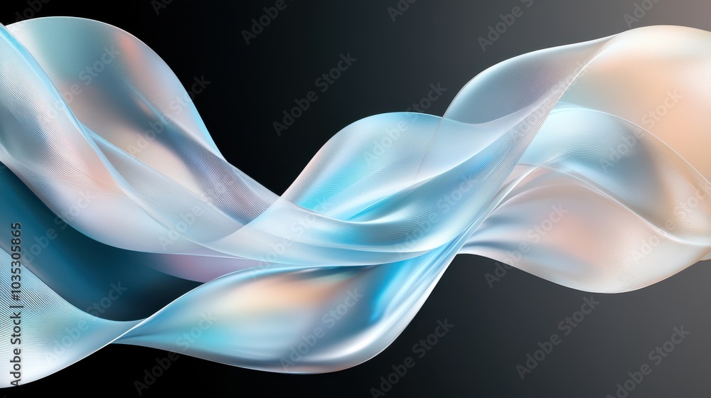 Poster flowing abstract waves with soft gradients
