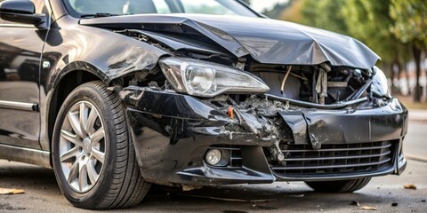 Damaged Car Front End, Close-up, Accident, Car Crash, Car Accident, Insurance