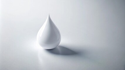 Fototapeta premium A single white tear drops onto a pristine white surface, surface, liquid, drop
