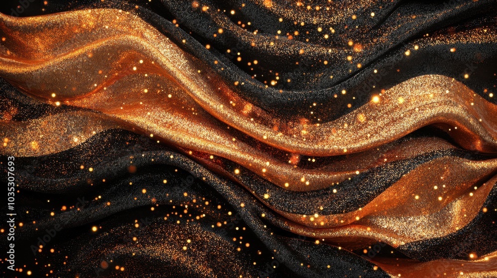 Aufkleber a luxurious background featuring flowing waves of shiny sequins and festive beads, creating a glitte