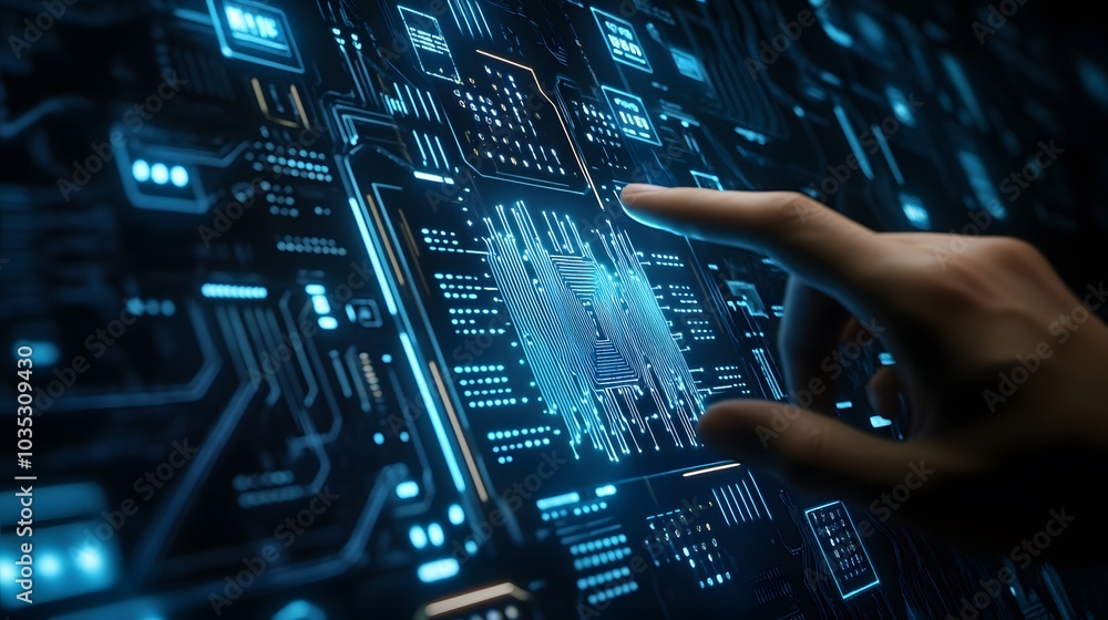 Poster artificial intelligence (ai) with machine deep learning and data mining and another modern computer 