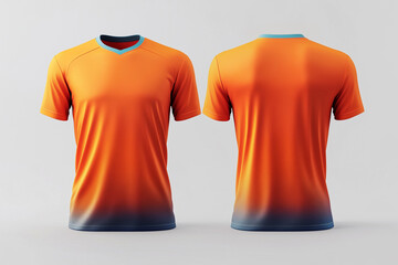 orange color jersey template for team club, jersey sport, front and back, Tshirt mockup sports jersey template design for football soccer, racing, gaming, sports jersey