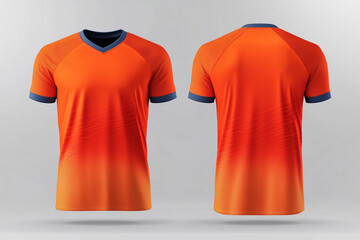 orange color jersey template for team club, jersey sport, front and back, Tshirt mockup sports jersey template design for football soccer, racing, gaming, sports jersey