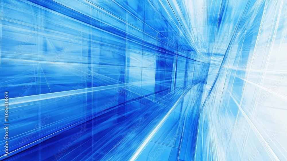 Poster a stunning arrangement of abstract blue lines set against a high-tech background, ideal for showcasi