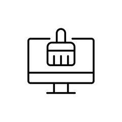 Digital painting outline icons, minimalist vector illustration ,simple transparent graphic element .Isolated on white background