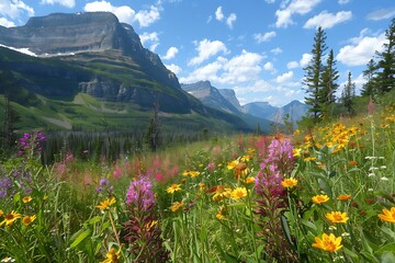 Fototapeta premium Majestic alpine landscape in Glacier National Park.