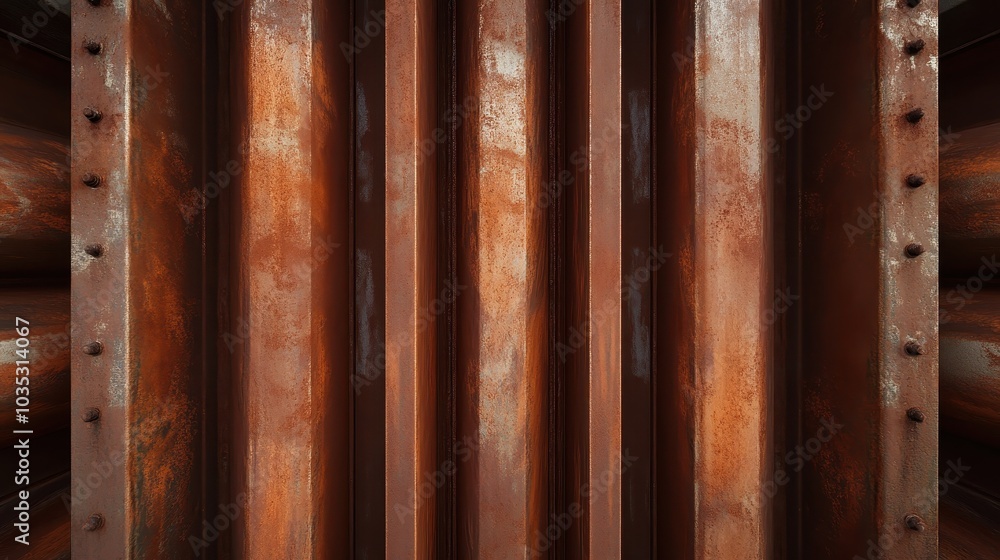 Aufkleber an image showcasing close-up views of rusty industrial pipes, highlighting the distinctive textures 