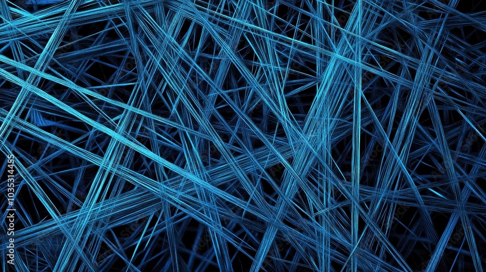 Poster abstract blue lines weave across a techy background, creating a dynamic composition ideal for futuri