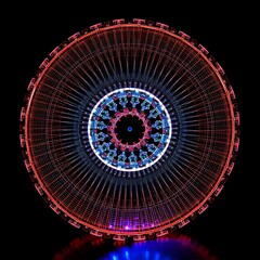 Psychedelic Fractal Mandala Abstract with Cosmic Symmetry and Kaleidoscopic Patterns for Meditation and Altered Consciousness Visualization