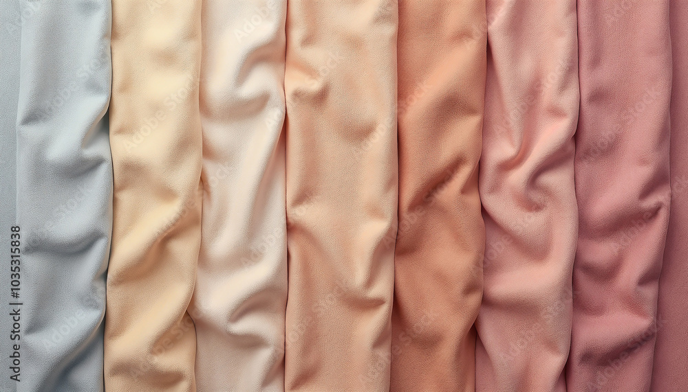 Poster textured fabric backdrop with colorful draped layers and a soft appearance