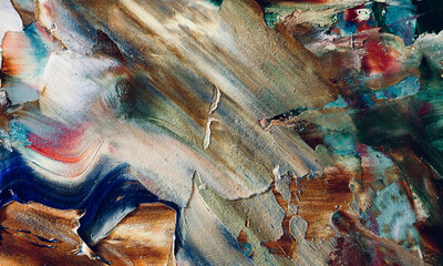 Abstract background art . Ethnic pattern. Mixtures of oil paint. Trendy hand painting canvas. Wall...