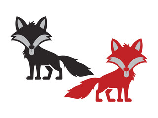 Fox silhouette illustration with a white background