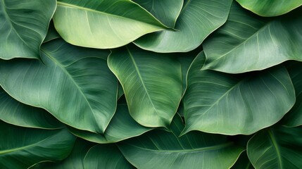 Lush Green Foliage Texture of Intertwined Leaves