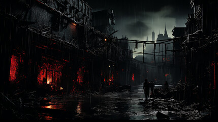 scary halloween night in the woods