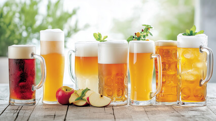 Craft Beer Varieties - A Colorful Array of Brews and Cocktails