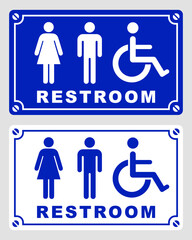 restroom toilet sign printable public signage symbol wc simple template design