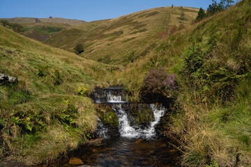 Waterfall in River Kinder at the bottom of Jacob's ladder, Peak District