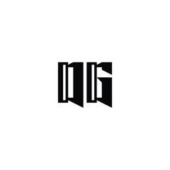 DG monogram logo design letter text name symbol monochrome logotype alphabet character simple logo