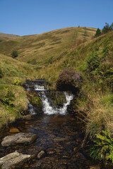 Waterfall in River Kinder at the bottom of Jacob's ladder, Peak District