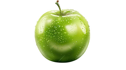 Detailed Green Apple Isolated on White Background for Culinary and Nutritional Use in Health and Diet Articles
