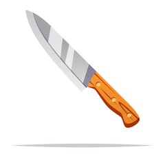 Single kitchen knife vector isolated illustration
