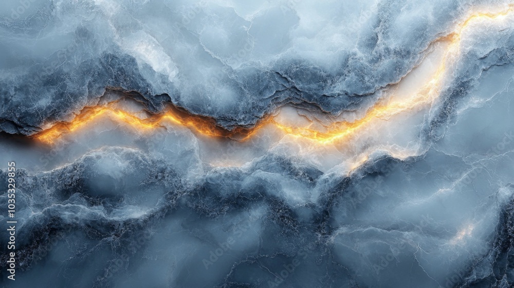 Poster a vivid contrast of a glowing orange line cuts through swirling dark clouds, creating a surreal and 