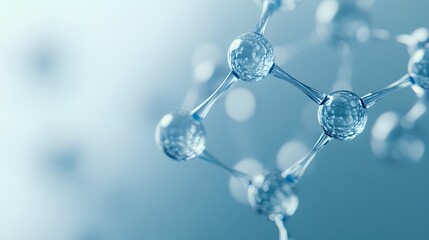 Close-up of a Molecular Structure with Blue Spheres and Connecting Lines