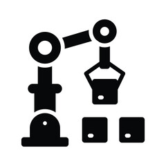 Robotic automation, an amazing icon of robotic manufacturing vector
