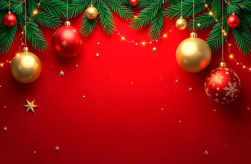 banner happy new year text card on red festive background