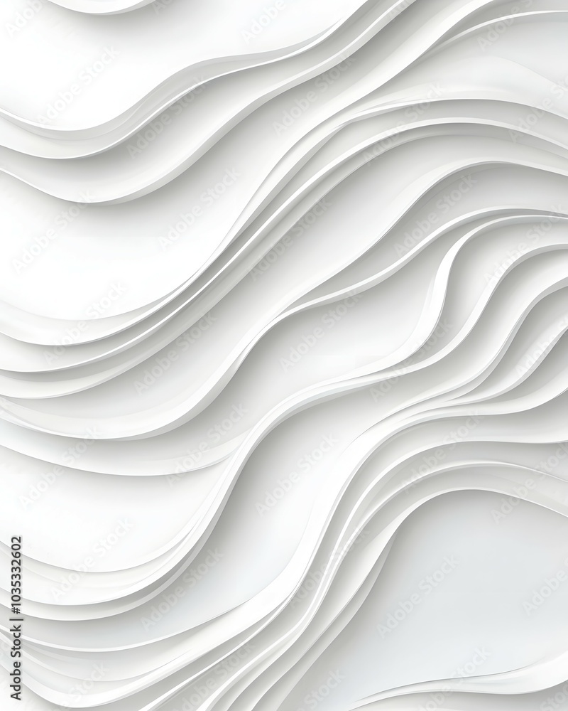 Poster abstract white paper waves creating a minimalist design