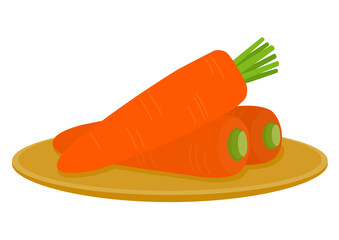 人参の載った籠の皿のイラスト_2
