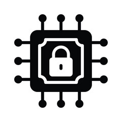 Grab this creative icon of secure processor in modern style