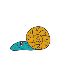 Charming snail in cartoon style for kids