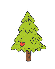 uxurious spruce in a children's cartoon style"