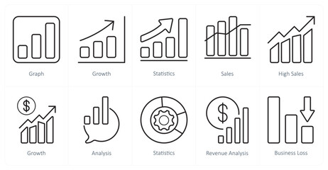 A set of 10 web marketing icons as graph, growth, statistics