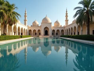 Obraz premium mosque in a beautiful landscape