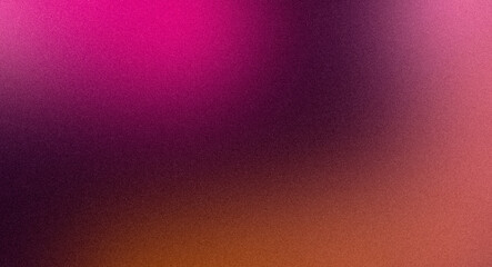 Orange magenta pink abstract vibrant color grainy gradient backdrop design. Smooth and soft noisy gradient texture, bright, shony, glowing, grungy, header, poster