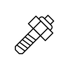 Bolt nut outline icons, minimalist vector illustration ,simple transparent graphic element .Isolated on white background