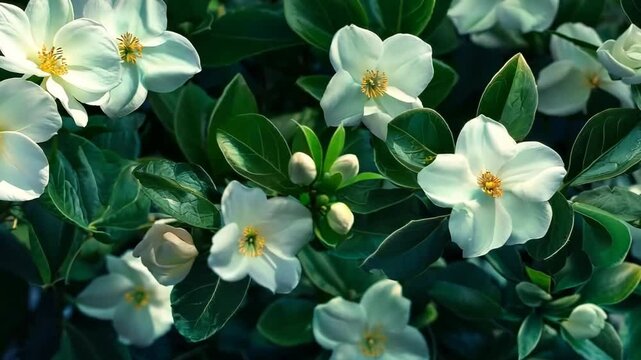 Fragrant jasmine flowers on a vine, Video