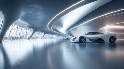 Obraz premium breathtaking 3D render featuring an avant-garde architectural design with abstract curves