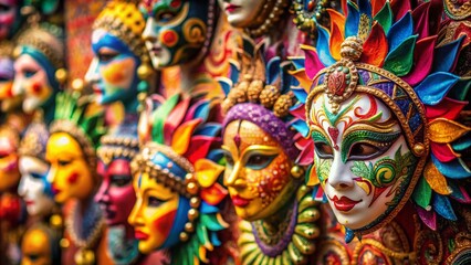 Colorful Set of Masks Vector - Tilt-Shift Photography Style for Creative Designs