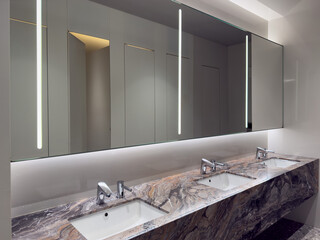 Elegant Modern Bathroom Design with Luxurious Marble Finish
