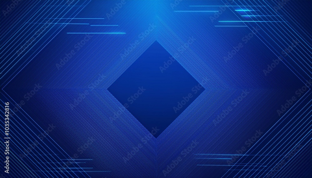 Poster abstract blue diamond tech background: a mesmerizing abstract design with a central diamond shape, s