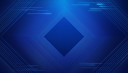 Abstract Blue Diamond Tech Background: A mesmerizing abstract design with a central diamond shape, surrounded by dynamic lines and a vibrant blue gradient. Ideal for tech, digital.