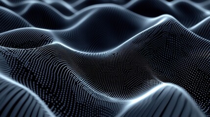 Naklejka premium high-resolution image of a tech-inspired graphics pattern featuring stylized waves and grids,